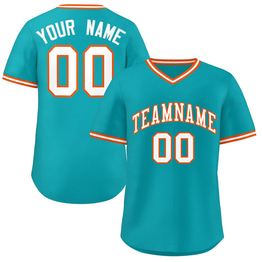 Custom Aqua Classic Style Authentic Pullover Baseball Jersey