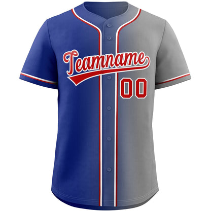 Custom Gray Gradient Fashion Authentic Baseball Jersey