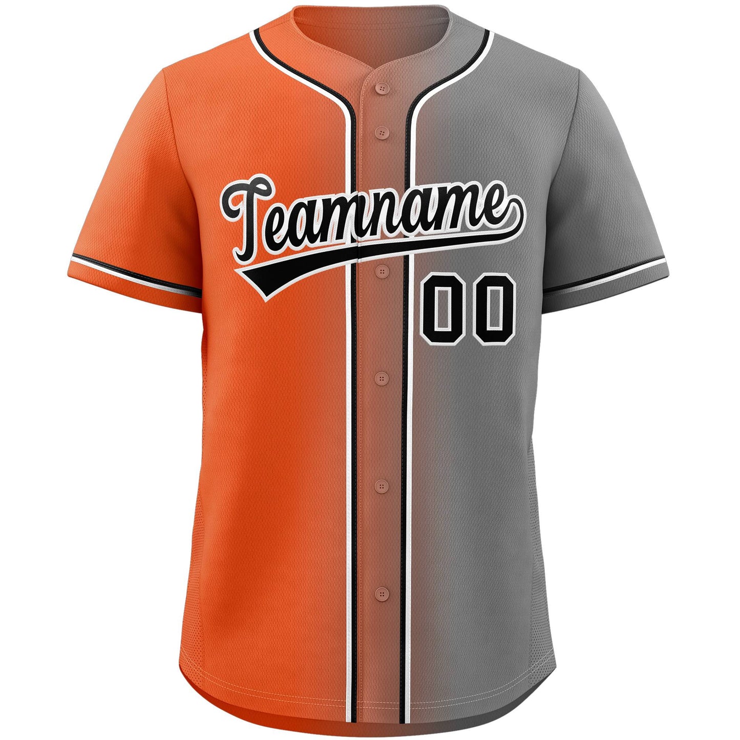 Custom Orange Black-White Gradient Fashion Authentic Baseball Jersey