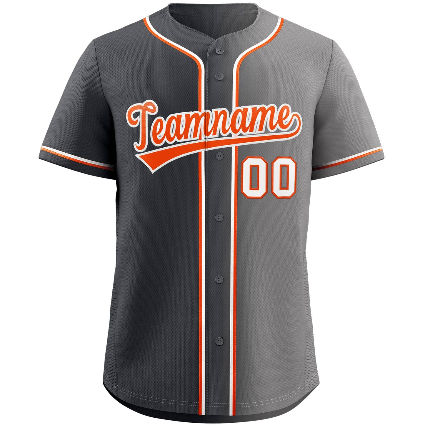 Custom Gray Orange-WhiteGradient Fashion Authentic Baseball Jersey