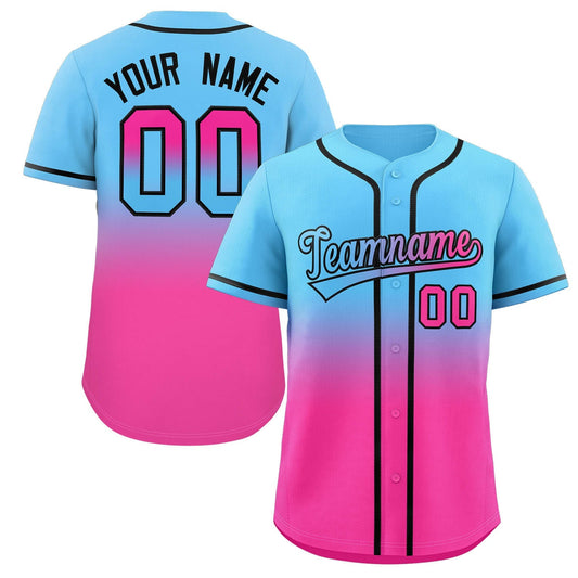 Custom Gradient Fashion Full Button Down Shirts Baseball Jersey