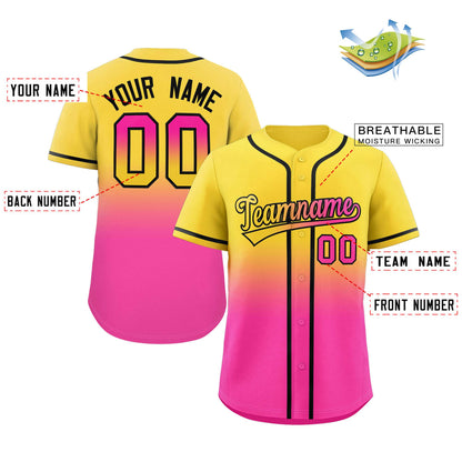 Custom Gradient Fashion Full Button Down Shirts Baseball Jersey