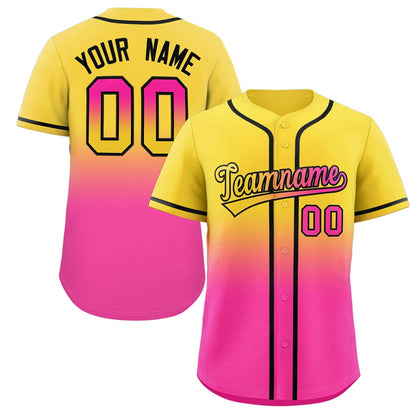 Custom Gradient Fashion Full Button Down Shirts Baseball Jersey