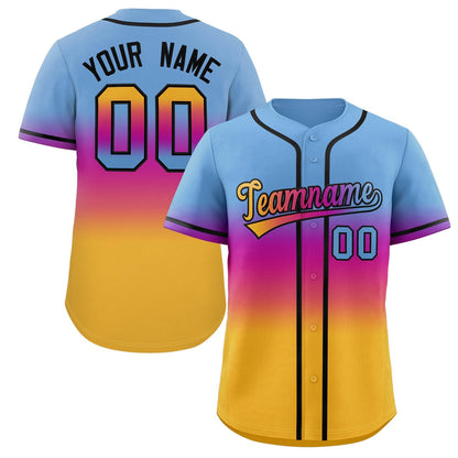 Custom Gradient Fashion Full Button Down Shirts Baseball Jersey