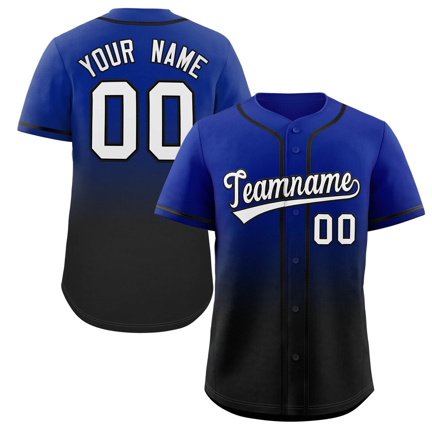 Custom Gradient Fashion Full Button Down Shirts Personalized Team Sport Baseball Jersey