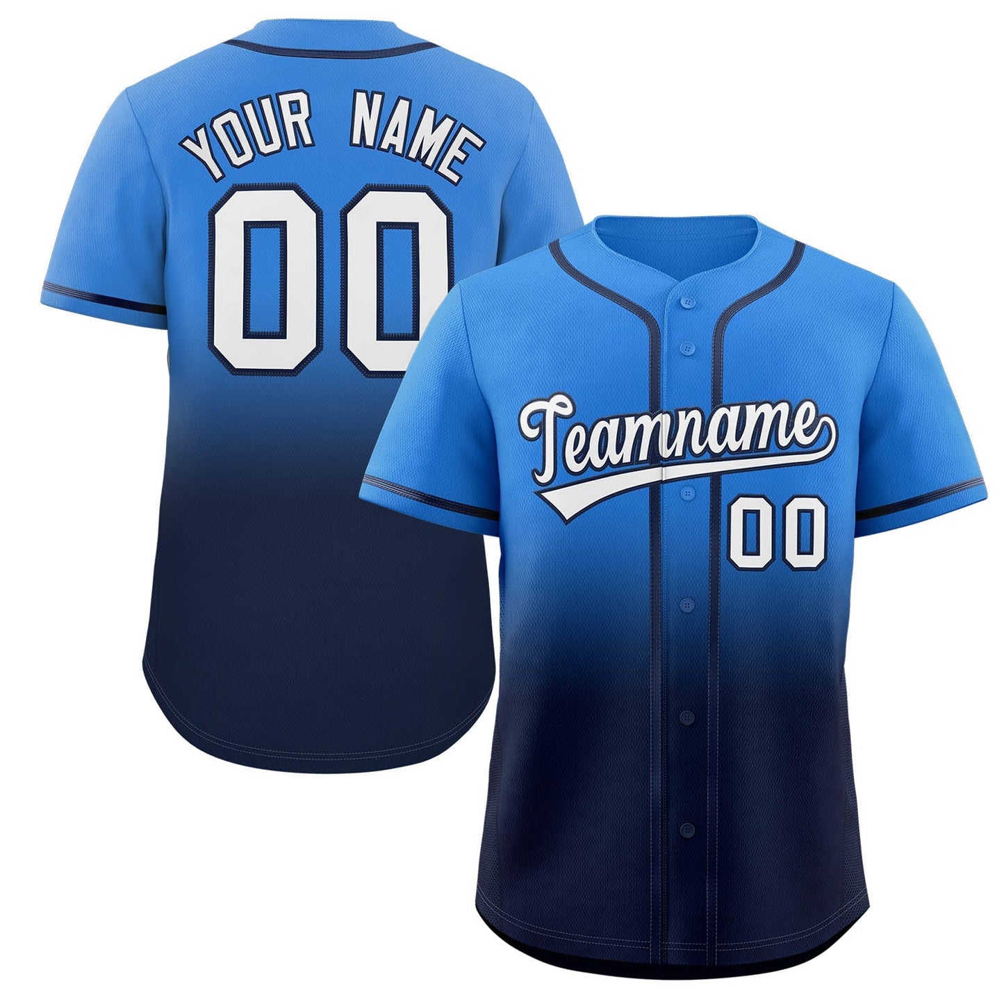 Custom Gradient Fashion Full Button Down Shirts Personalized Team Sport Baseball Jersey