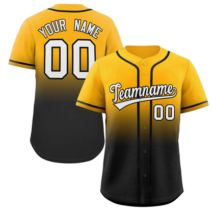 Custom Gradient Fashion Full Button Down Shirts Personalized Team Sport Baseball Jersey