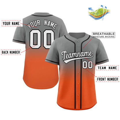 Custom Gradient Fashion Full Button Down Shirts Personalized Team Sport Baseball Jersey