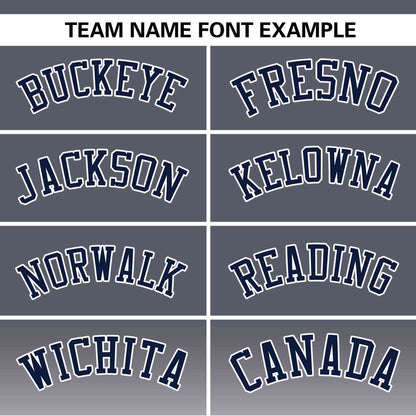 Custom Dark Gray White-Navy Gradient Fashion Authentic Pullover Pinstripe Baseball Jersey