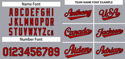 Custom Gray Red-Black Classic Style Authentic Baseball Jersey