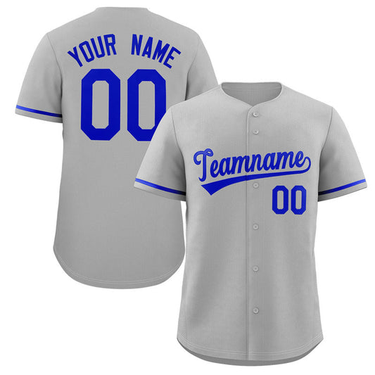 Custom Gray Royal Solider Classic Style Authentic Baseball Jersey