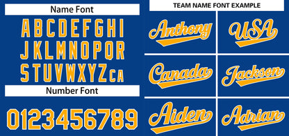 Custom Royal Yellow-White Classic Style Authentic Baseball Jersey