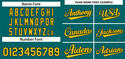 Custom Teal Yellow-Black Classic Style Authentic Baseball Jersey