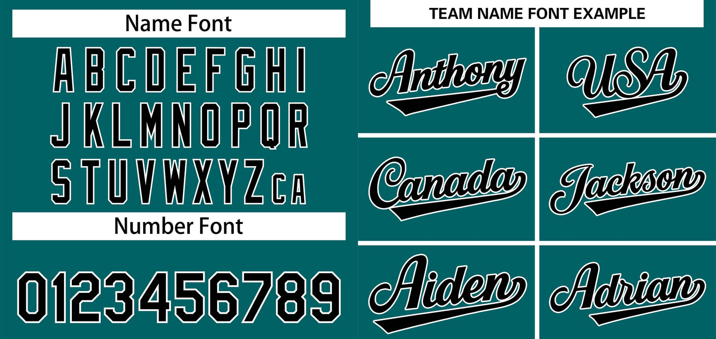 Custom Teal Black-White Classic Style Authentic Baseball Jersey