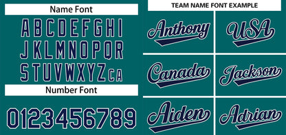 Custom Teal Navy-White Classic Style Authentic Baseball Jersey