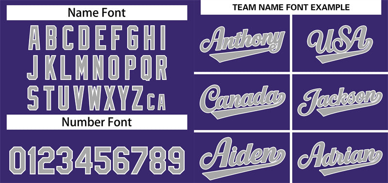 Custom Purple Gray-White Classic Style Authentic Baseball Jersey