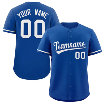 Custom Royal White Classic Style Authentic Baseball Jersey