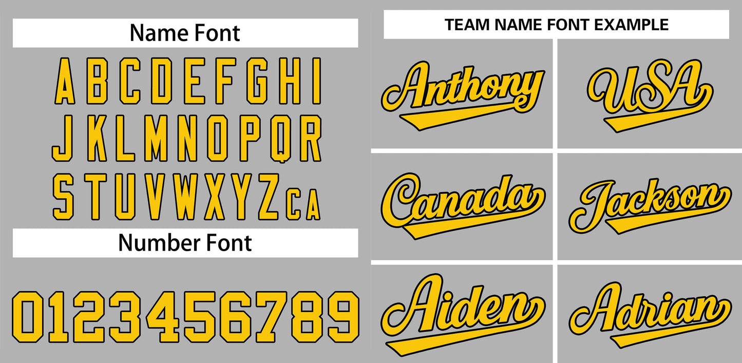 Custom Gray Yellow-White Classic Style Authentic Baseball Jersey