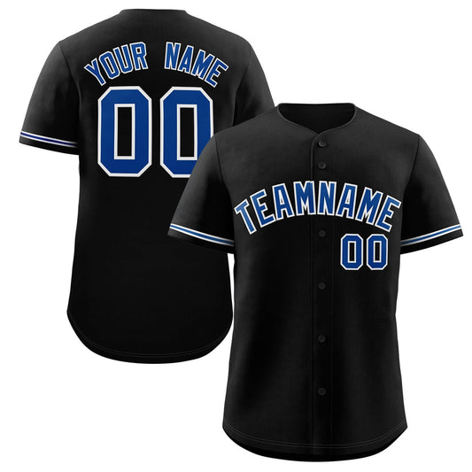 Custom Black Royal-White Classic Style Authentic Baseball Jersey