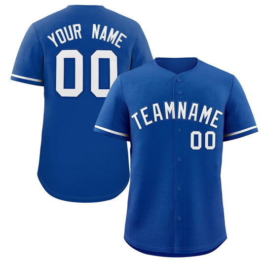 Custom Royal White Classic Style Authentic Baseball Jersey