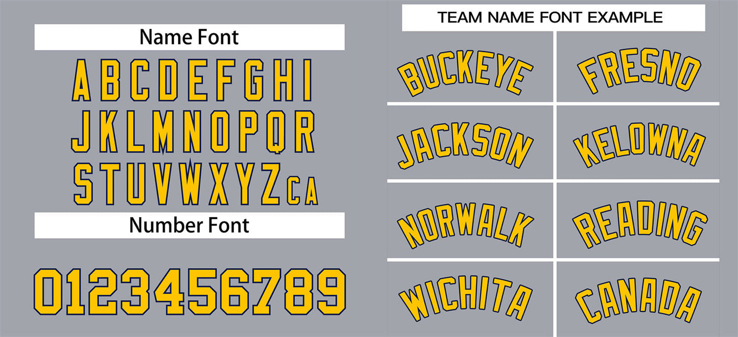 Custom Gray Yellow-Black Classic Style Authentic Baseball Jersey