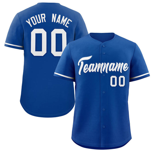 Custom Royal White Classic Style Authentic Baseball Jersey