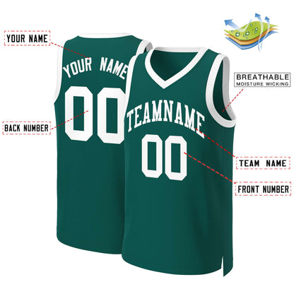 Custom Aqua White Classic Tops Basketball Jersey