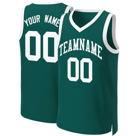 Custom Aqua White Classic Tops Basketball Jersey