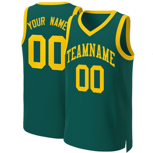 Custom Aqua Yellow Classic Tops Basketball Jersey