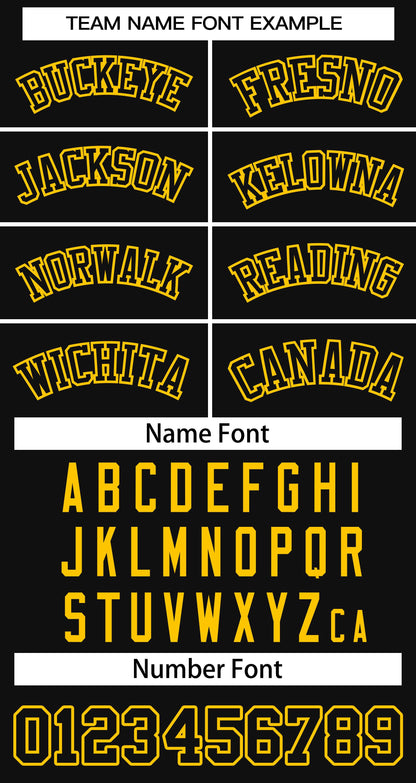 Custom Black Black-Yellow Classic Tops Basketball Jersey