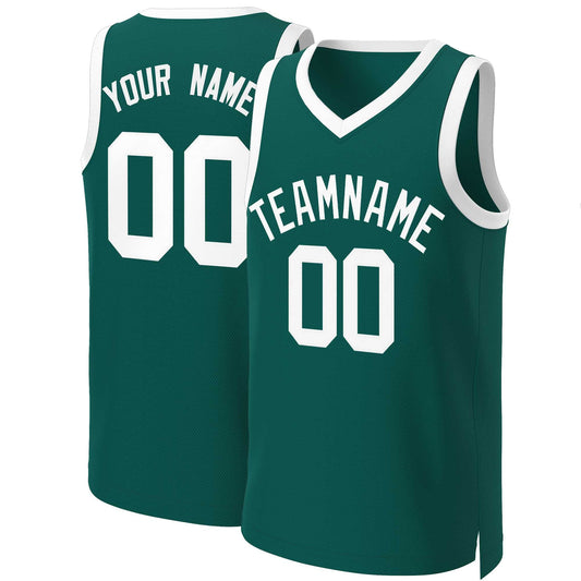 Custom Aqua White Classic Tops Basketball Jersey