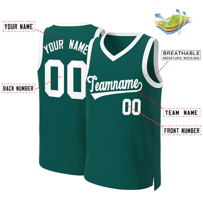 Custom Aqua White Classic Tops Basketball Jersey