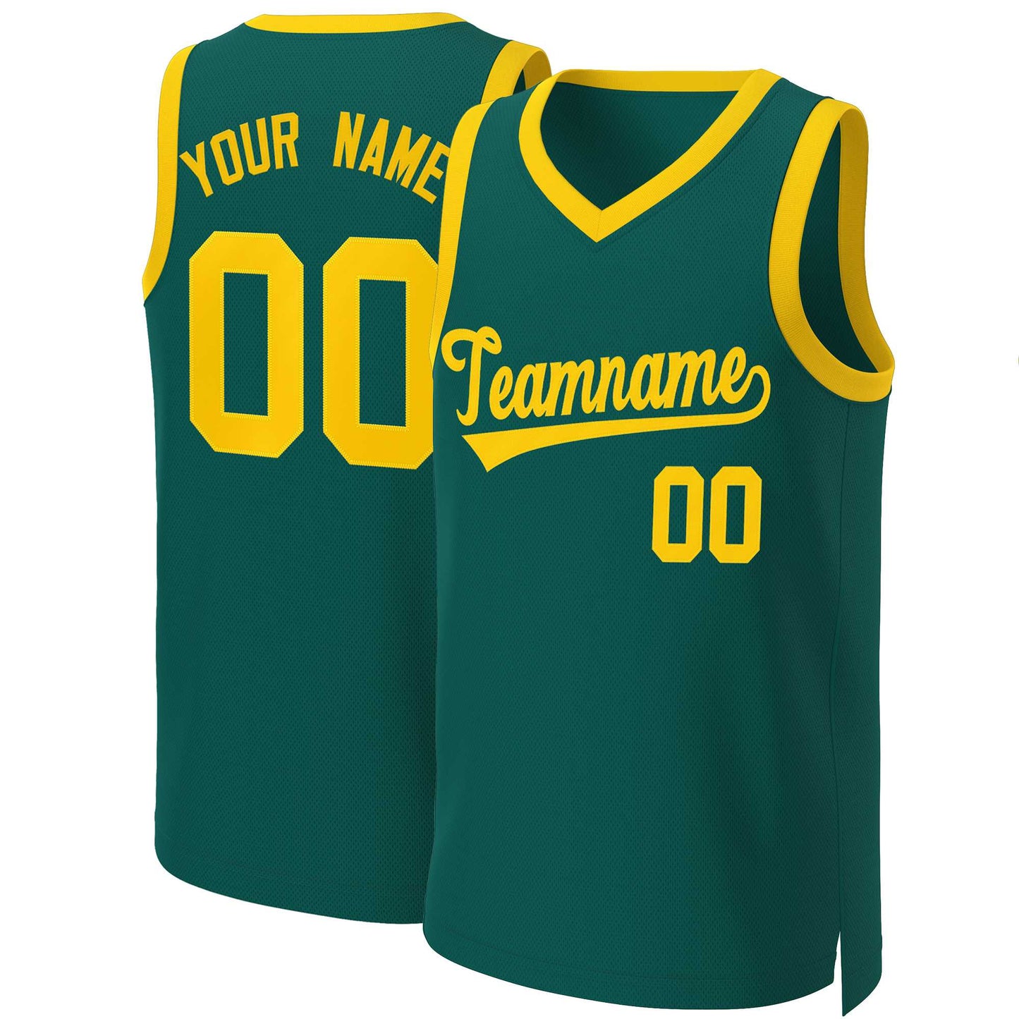 Custom Aqua Yellow Classic Tops Basketball Jersey