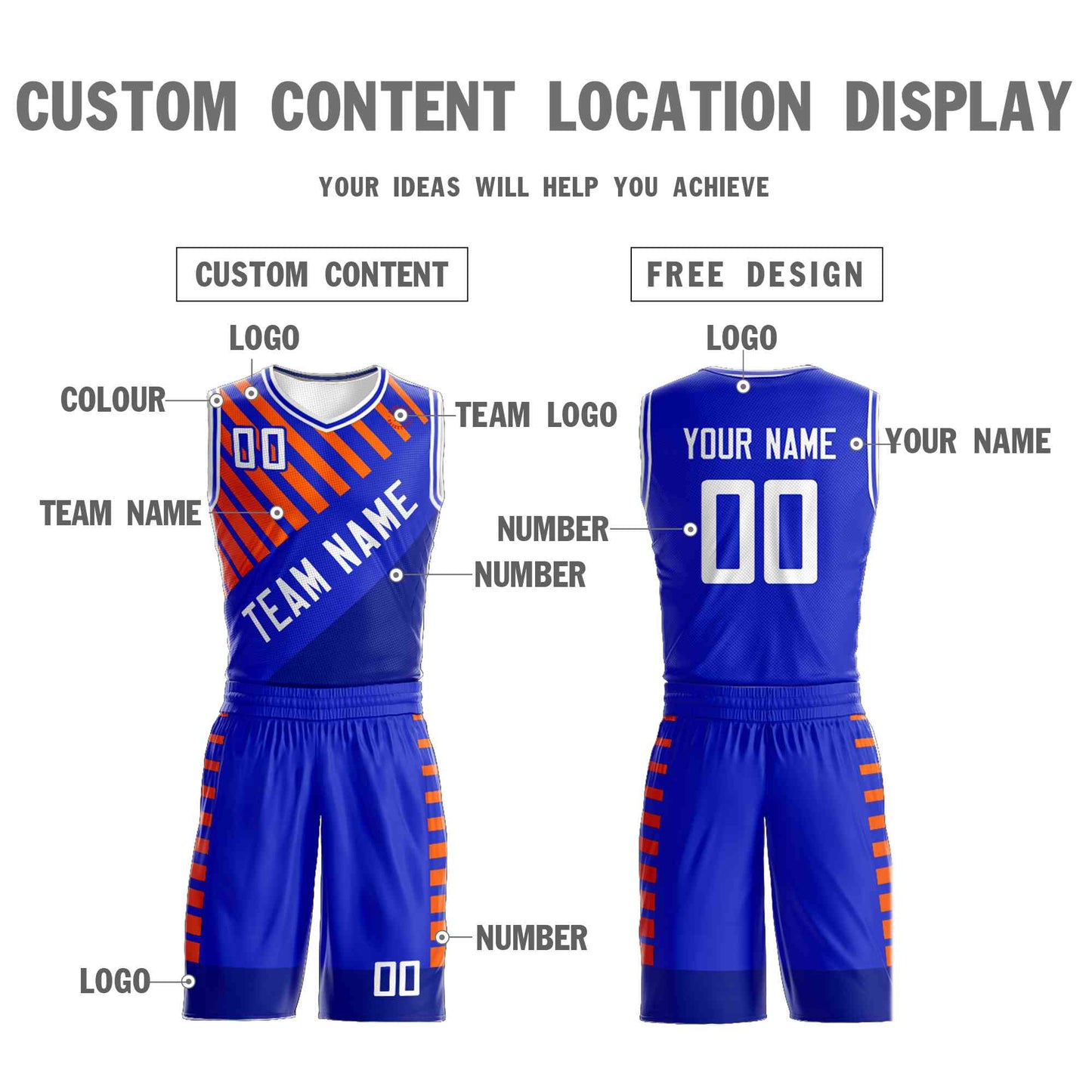 Custom Royal White Graffiti Pattern Sets Bar Element Basketball Jersey