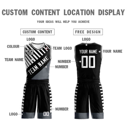 Custom Black White Graffiti Pattern Sets Bar Element Basketball Jersey