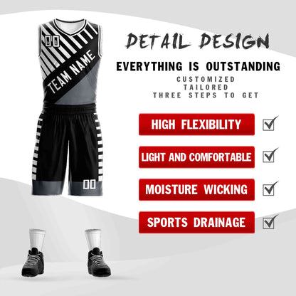 Custom Black White Graffiti Pattern Sets Bar Element Basketball Jersey