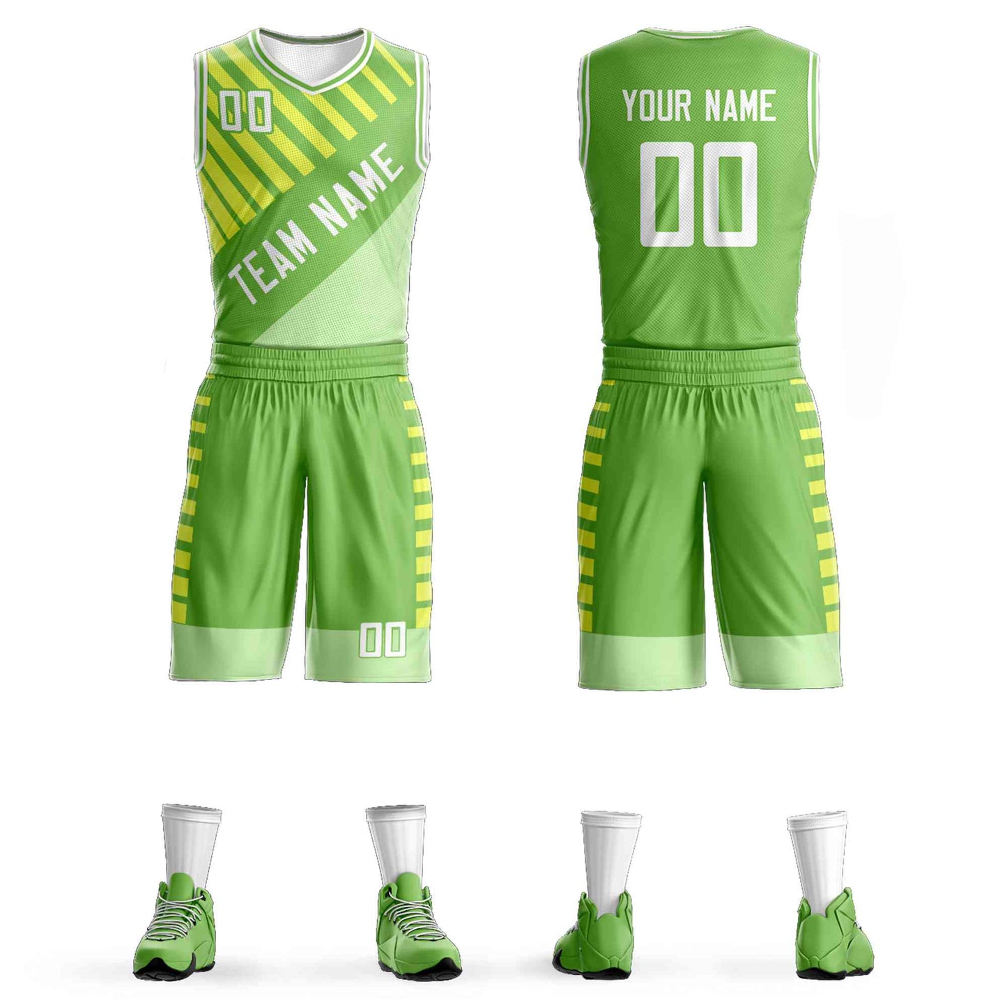 Custom Light Green White Graffiti Pattern Sets Bar Element Basketball Jersey