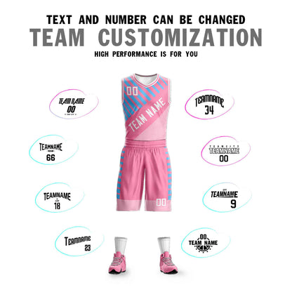 Custom Pink White Graffiti Pattern Sets Bar Element Basketball Jersey