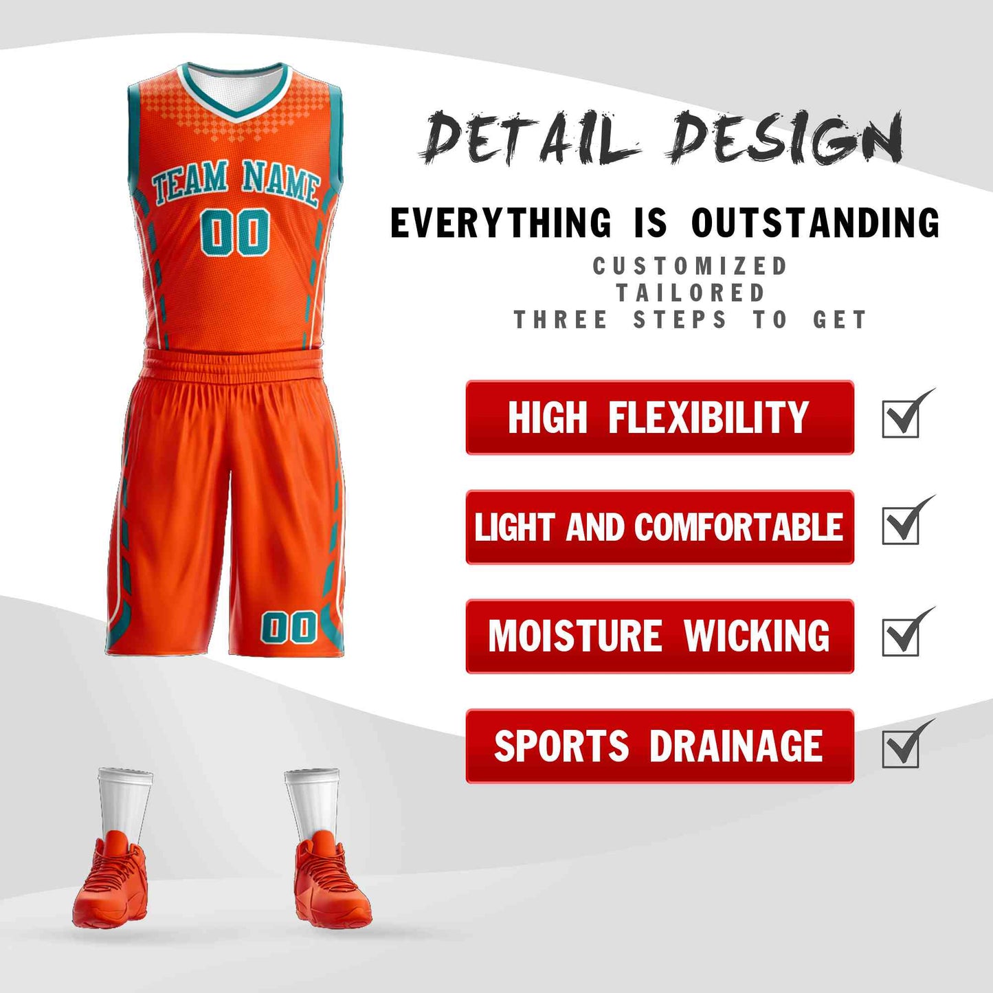 Custom Orange Teal-White Graffiti Pattern Sets Oblique Bar Basketball Jersey