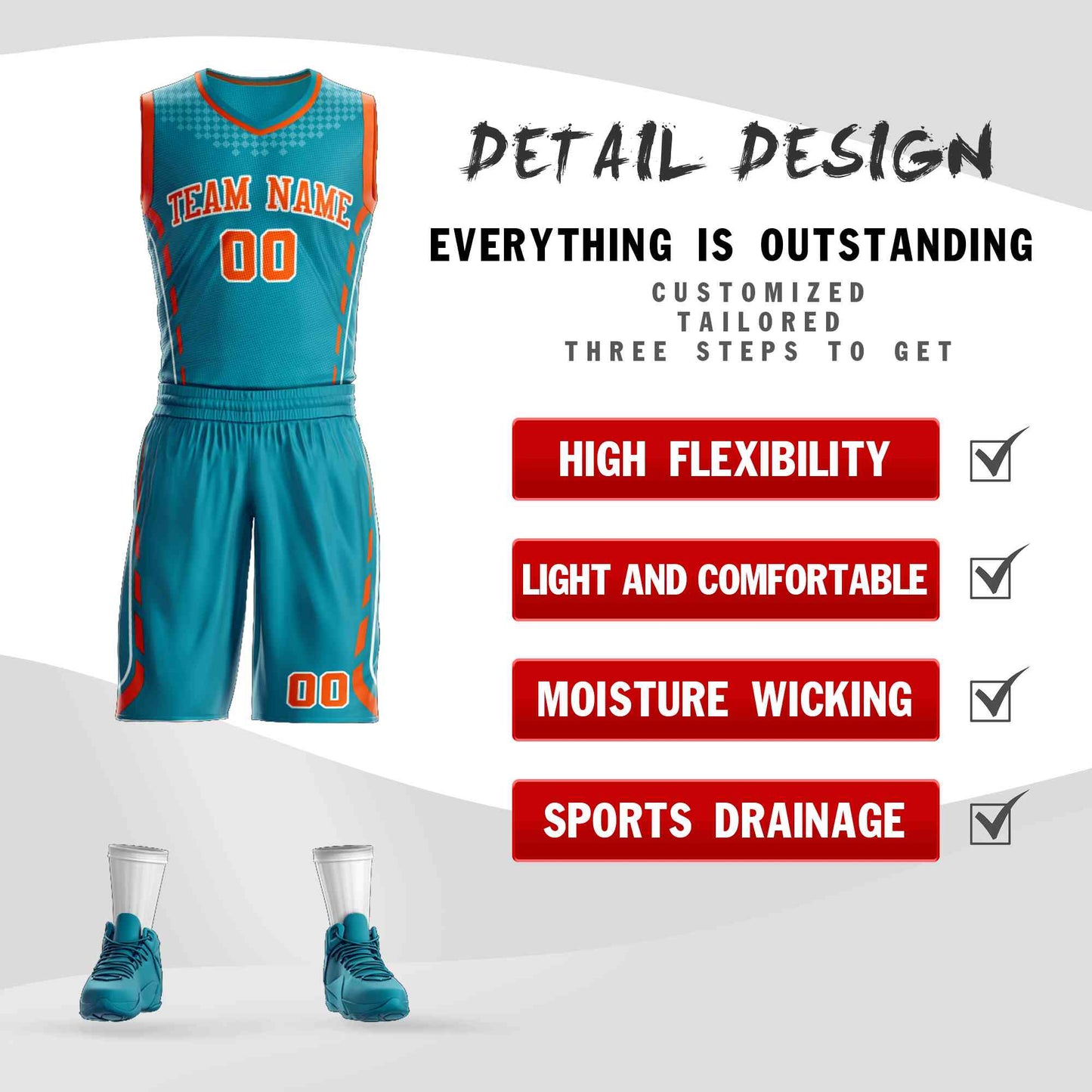 Custom Teal Orange-White Graffiti Pattern Sets Oblique Bar Basketball Jersey