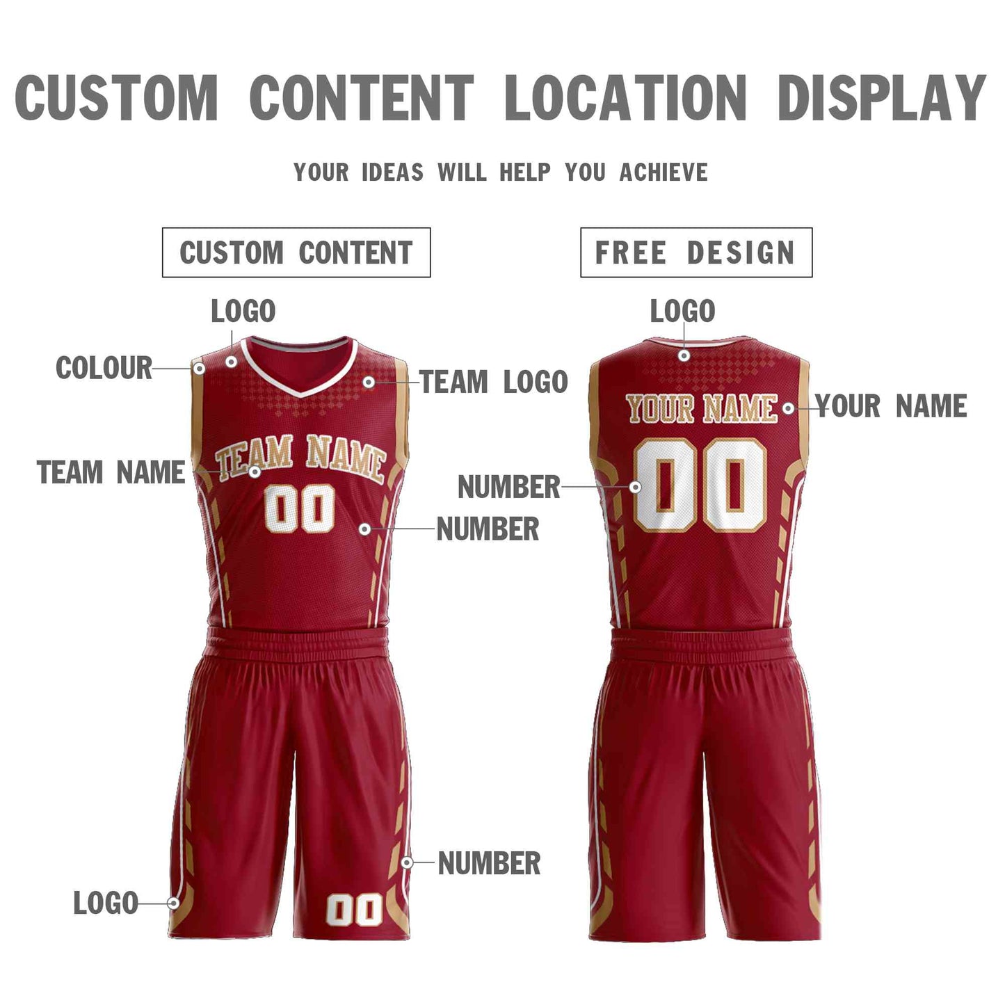 Custom Maroon Old Gold-White Graffiti Pattern Sets Oblique Bar Basketball Jersey