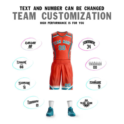 Custom Orange Aqua-White Graffiti Pattern Sets Points Element Basketball Jersey