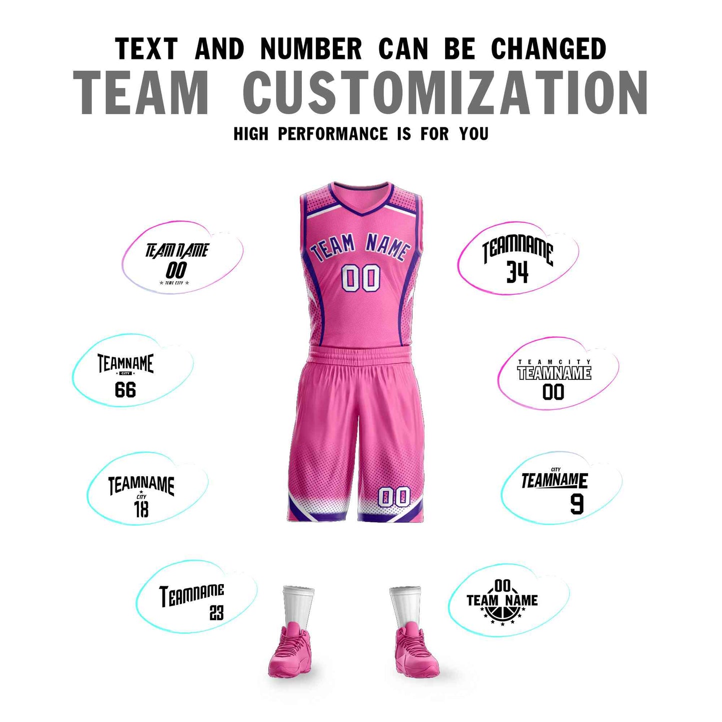 Custom Pink Purple-White Graffiti Pattern Sets Points Element Basketball Jersey