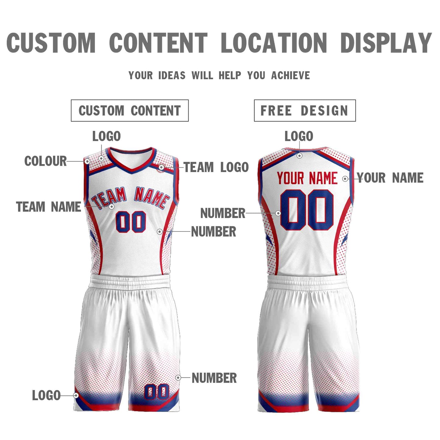 Custom White Red-White Graffiti Pattern Sets Points Element Basketball Jersey