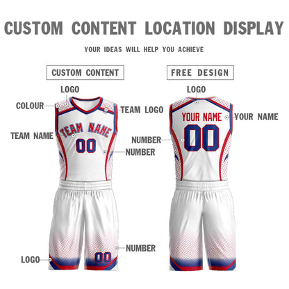 Custom White Red-White Graffiti Pattern Sets Points Element Basketball Jersey