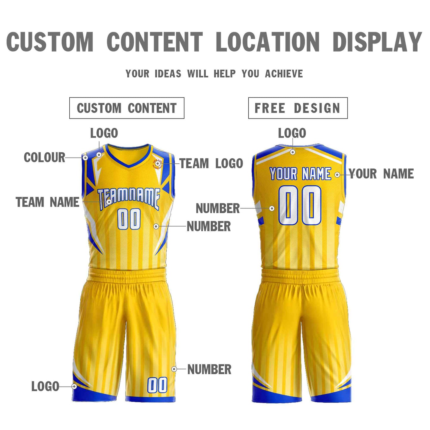 Custom Gold White-Navy Graffiti Pattern Sets Angular Element Basketball Jersey