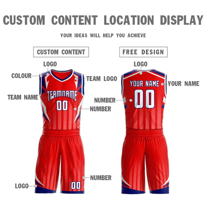 Custom Red White-Navy Graffiti Pattern Sets Angular Element Basketball Jersey