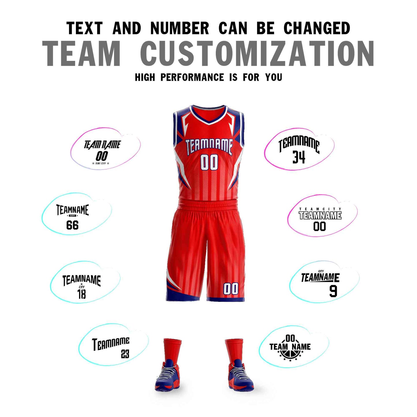 Custom Red White-Navy Graffiti Pattern Sets Angular Element Basketball Jersey