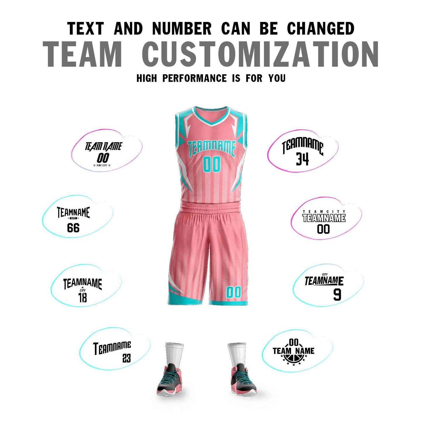 Custom Pink Teal-White Graffiti Pattern Sets Angular Element Basketball Jersey