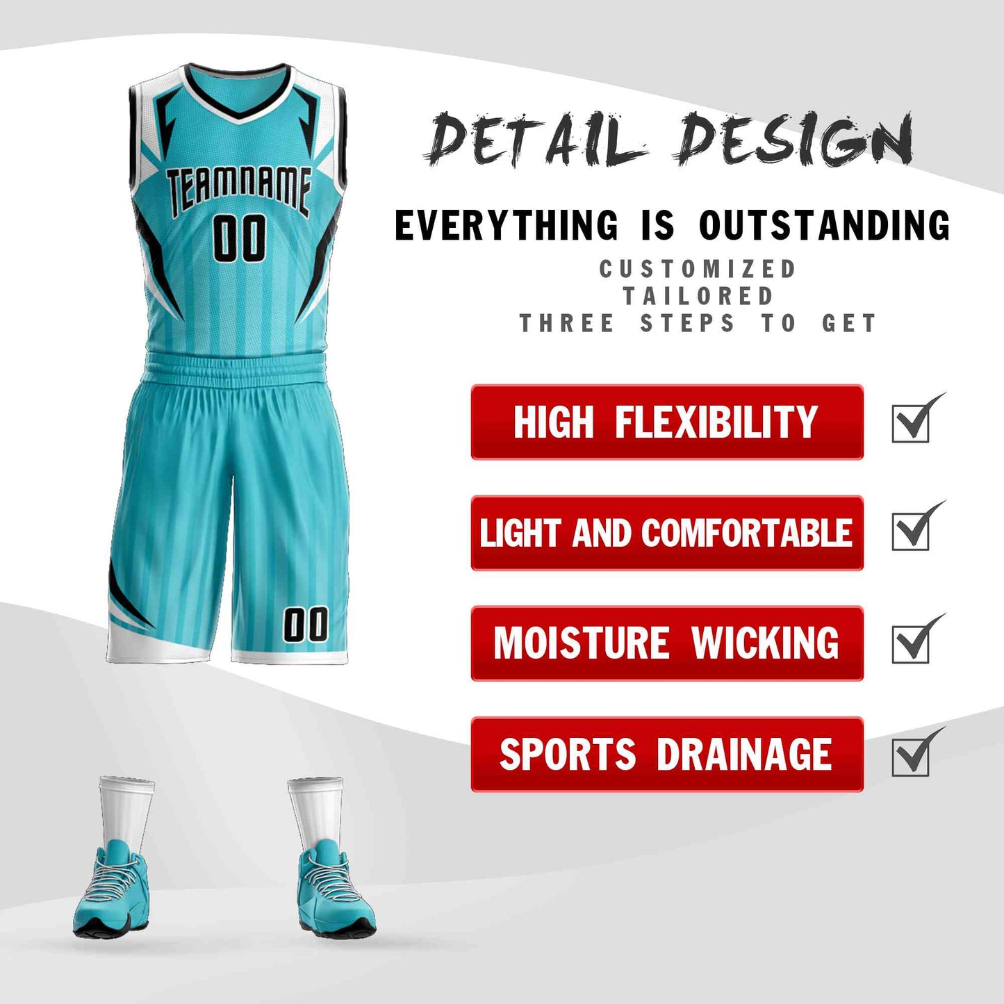 Custom Teal Black-White Graffiti Pattern Sets Angular Element Basketball Jersey